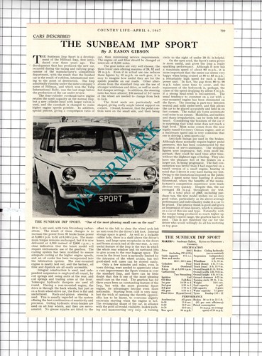 The sunbeam imp sport - imp,